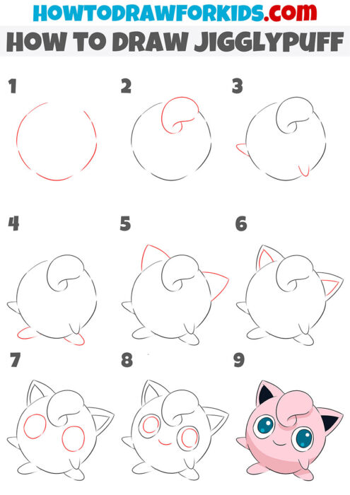 How to Draw Jigglypuff - Easy Drawing Tutorial For Kids