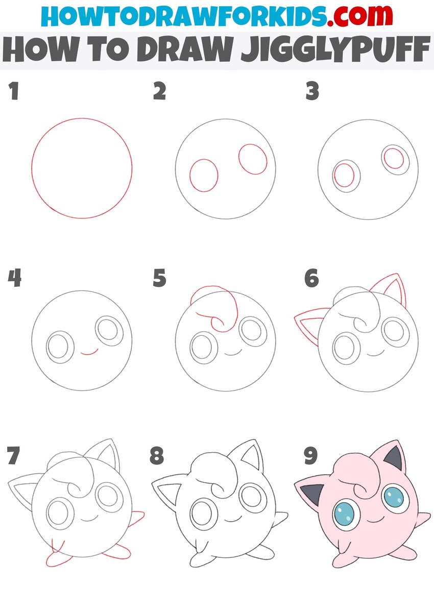 how to draw jigglypuff step by step