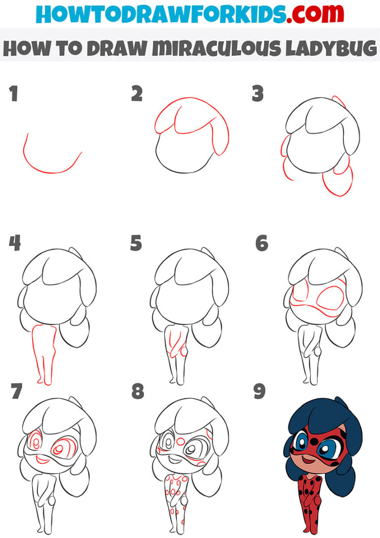 How to Draw Miraculous Ladybug - Easy Drawing Tutorial For Kids