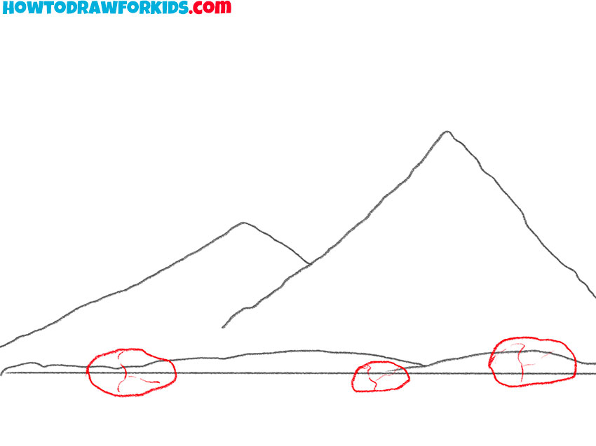 how to draw mountains for kids easy