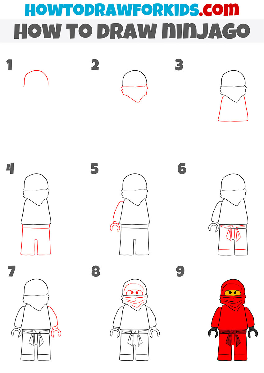 how to draw ninjago step by step