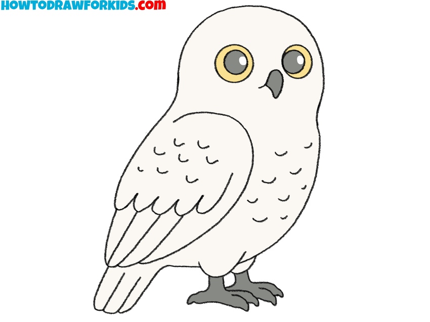 how to draw snowy owl featured image