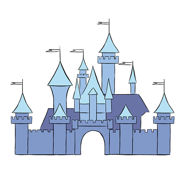 How to Draw the Disney Castle - Easy Drawing Tutorial For Kids