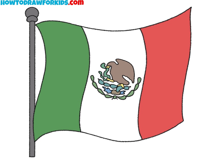 how to draw the mexican flag featured image