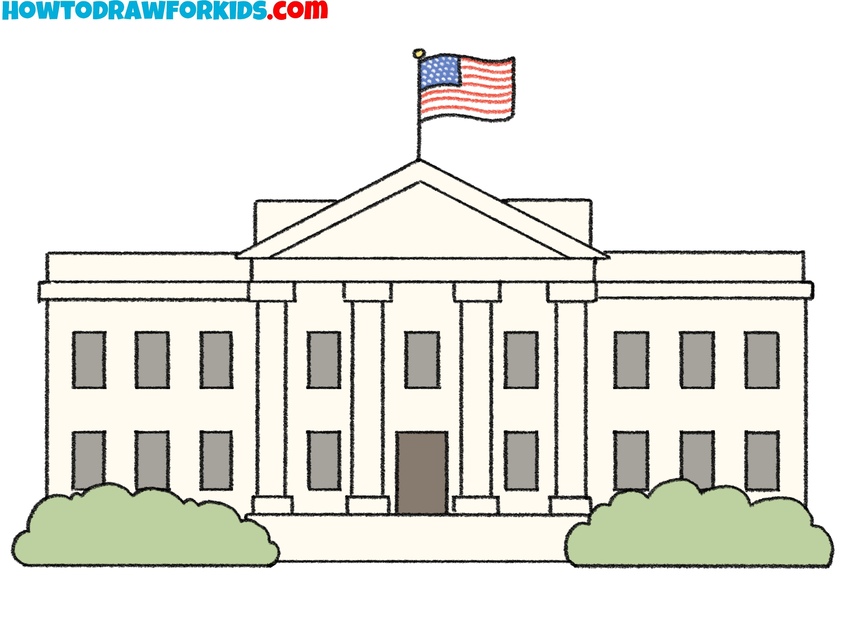 how to draw the white house featured image