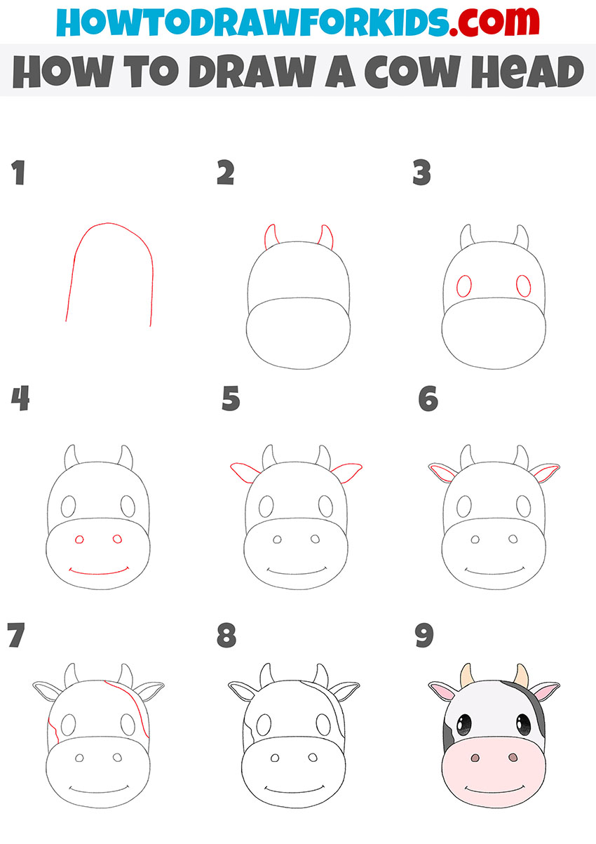 spotted cow head drawing tutorial