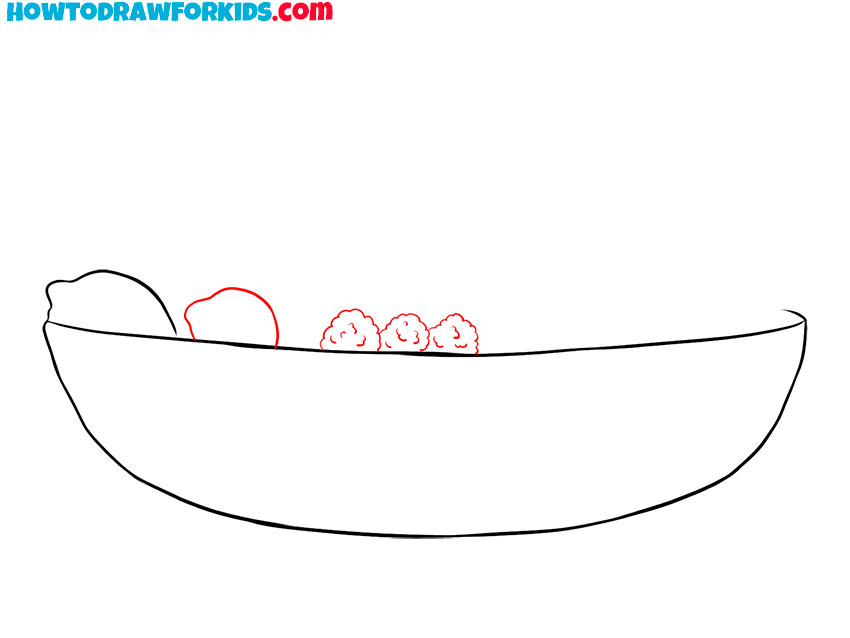 how to draw a fruit bowl easy