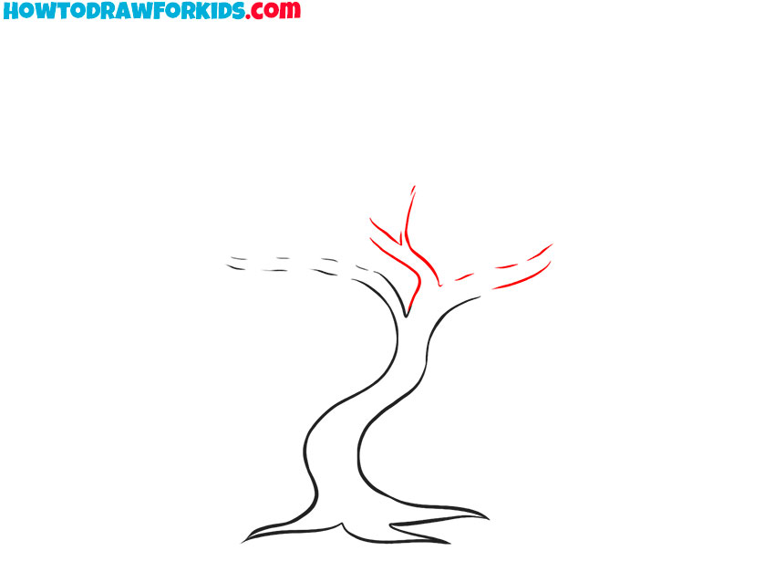 how to draw a simple willow tree