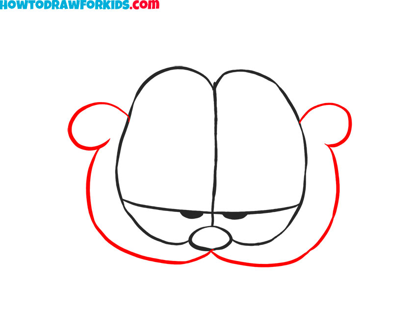 How to draw funny Garfield Face