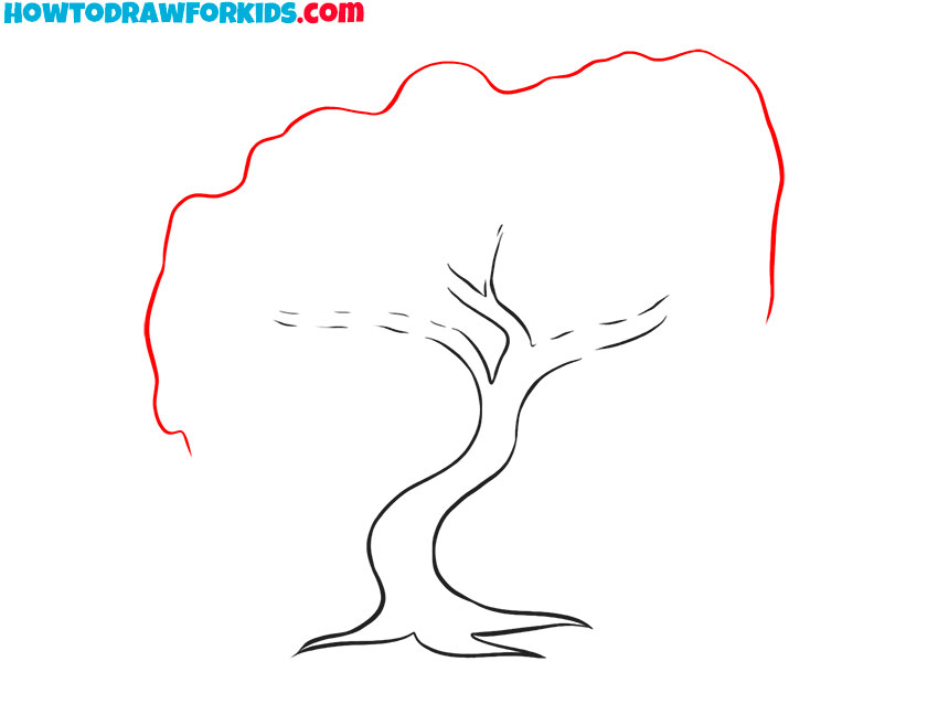 how to draw a realistic willow tree