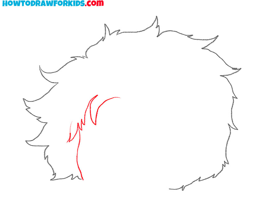 how to draw fluffy curly hair