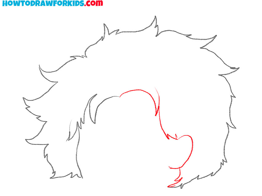 fluffy hair drawing male