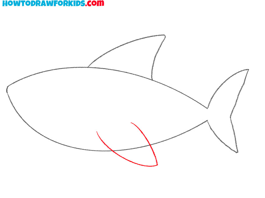 great white shark outline drawing
