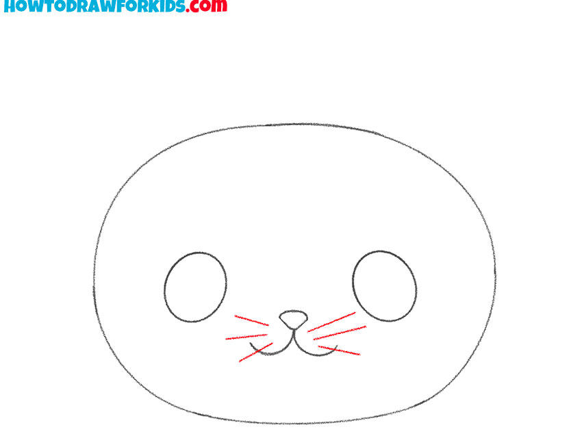 how to draw a cute kitten face easy