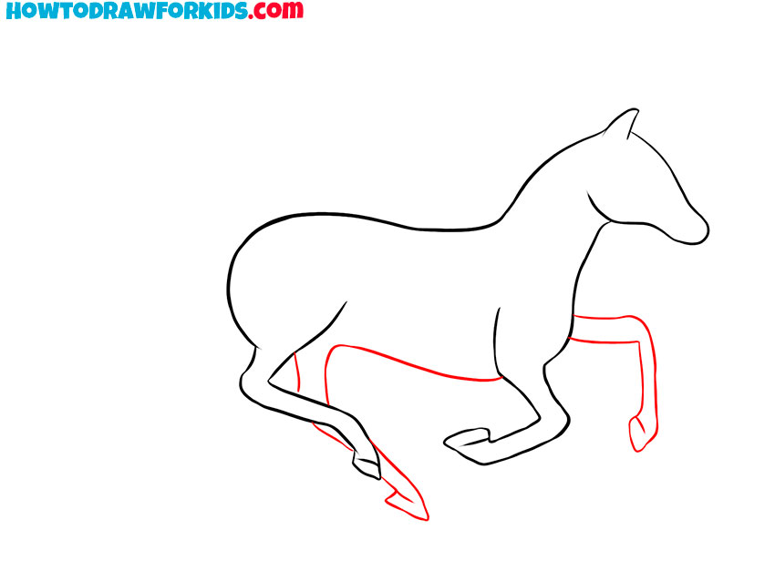 how to draw a simple running horse
