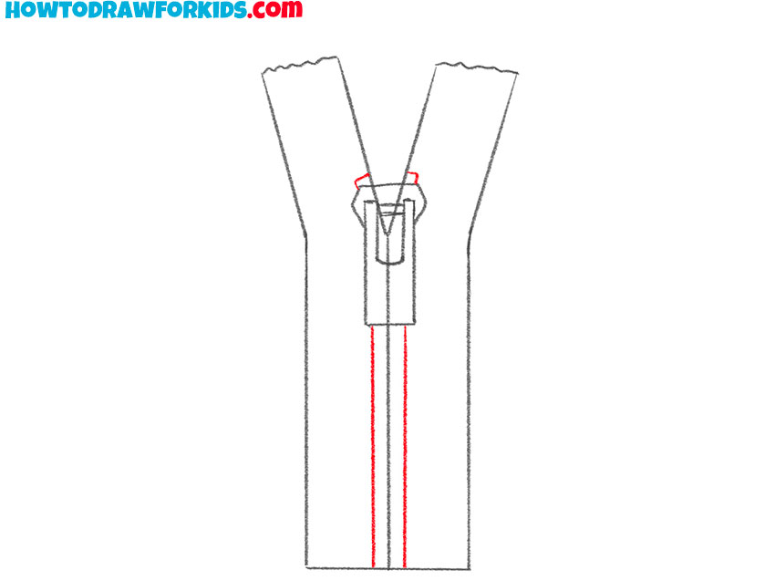 how to draw a zipper for beginners