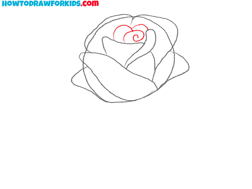 how to draw an easy rose for beginners