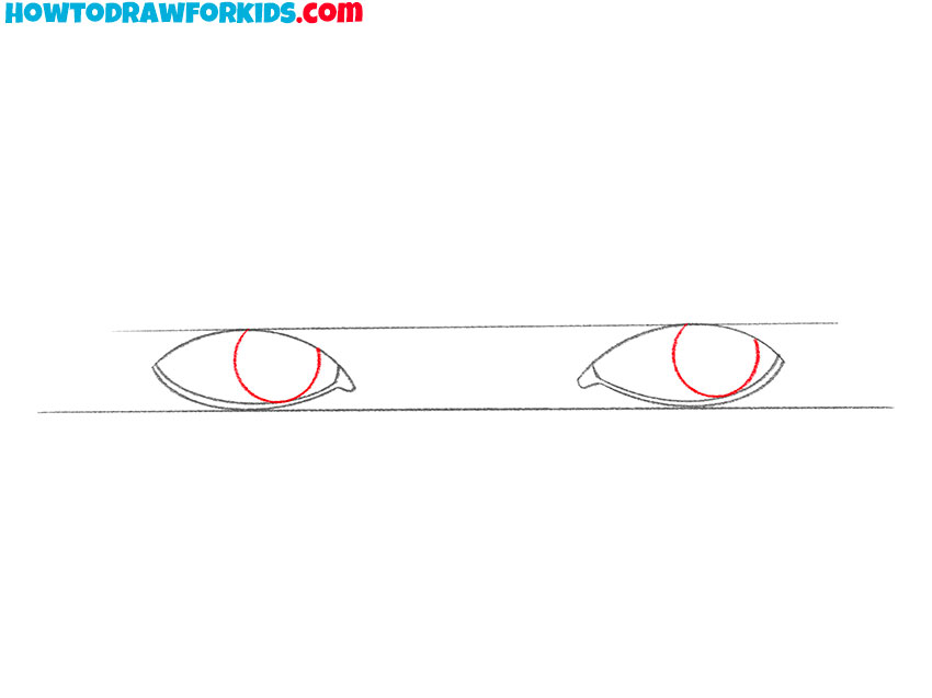 simple eyes looking to the side drawing