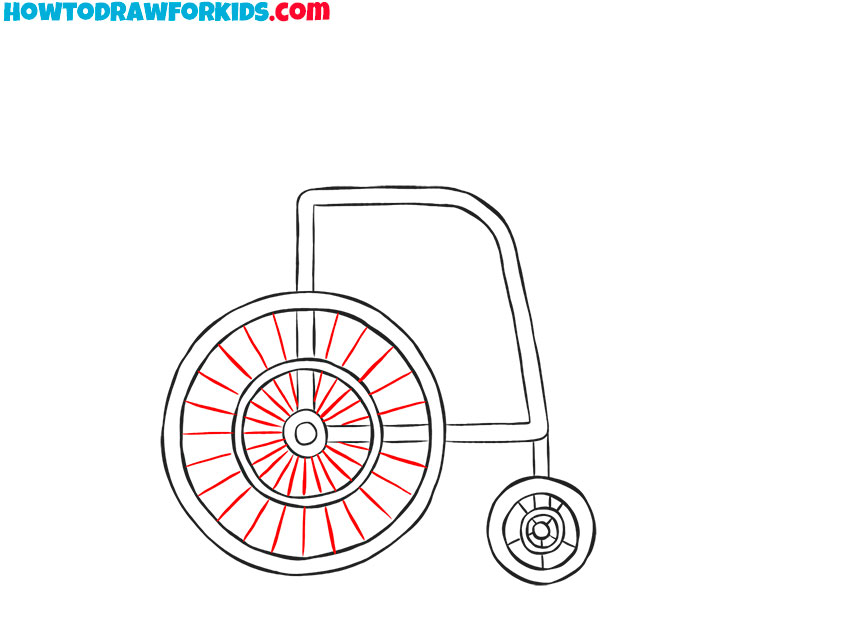 how to draw a 3d wheelchair