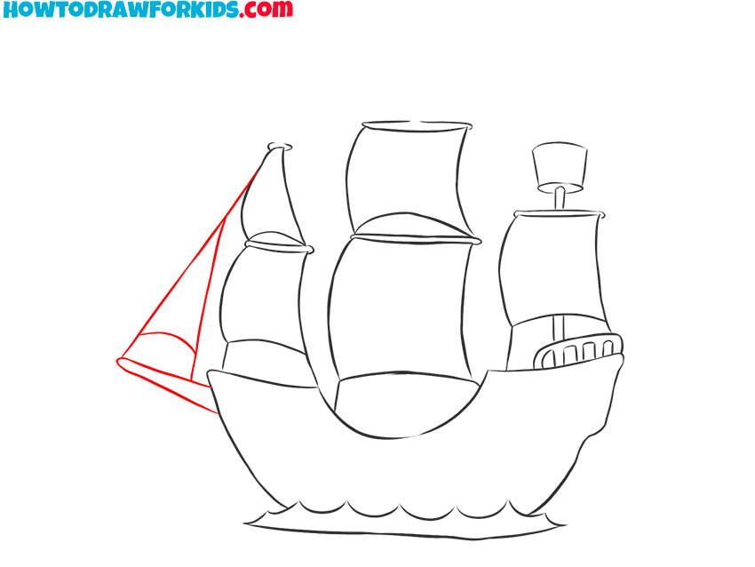 how to draw a cartoon pirate ship