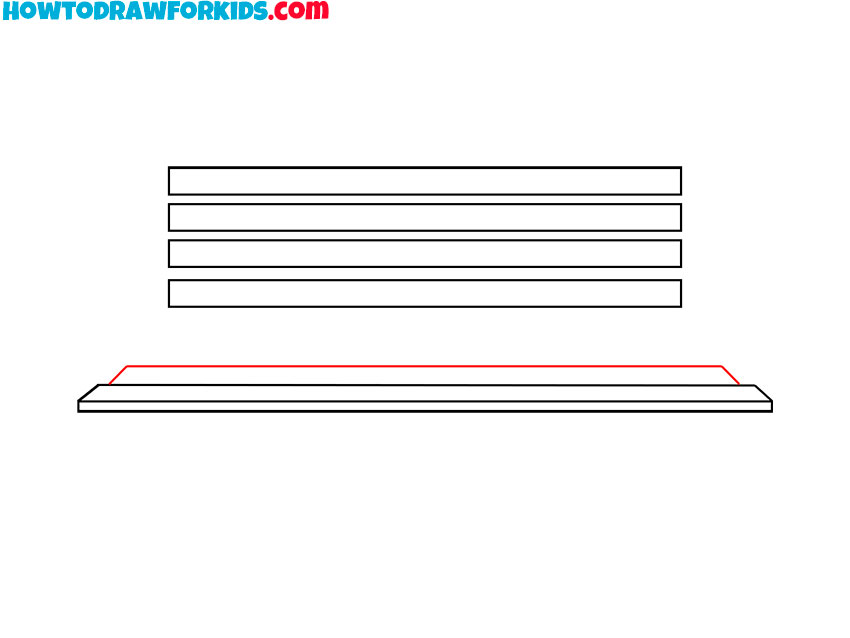 how to draw a simple bench
