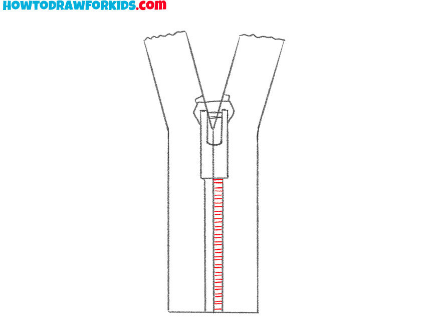 how to draw a zipper and color