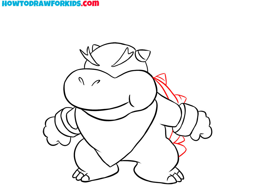 how to draw bowser junior for beginners