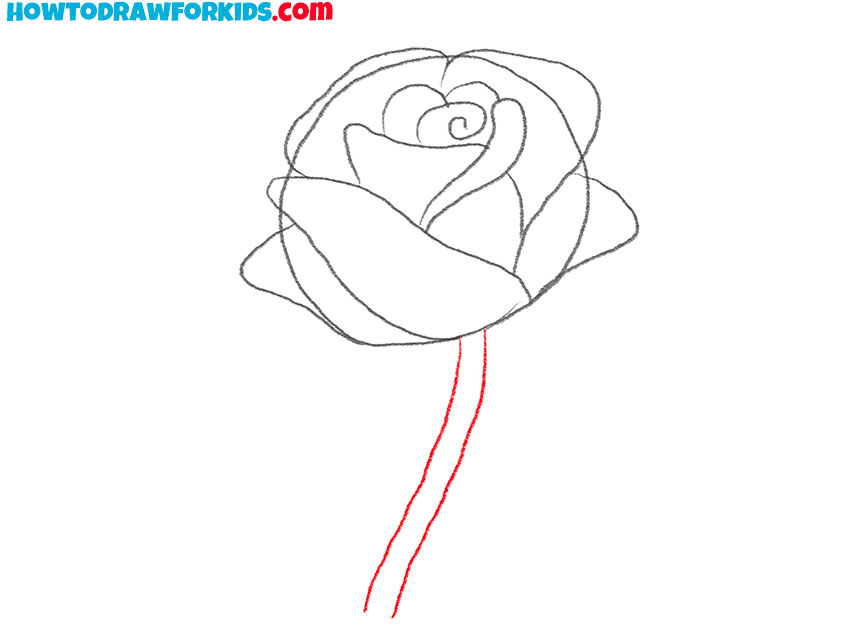 how to make rose bud sketch