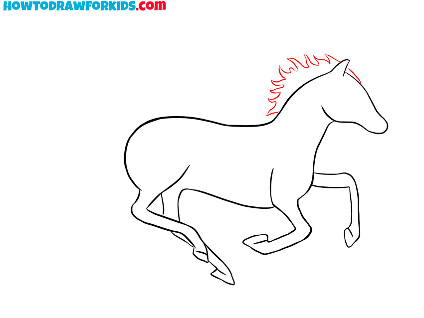 running horse drawing easy