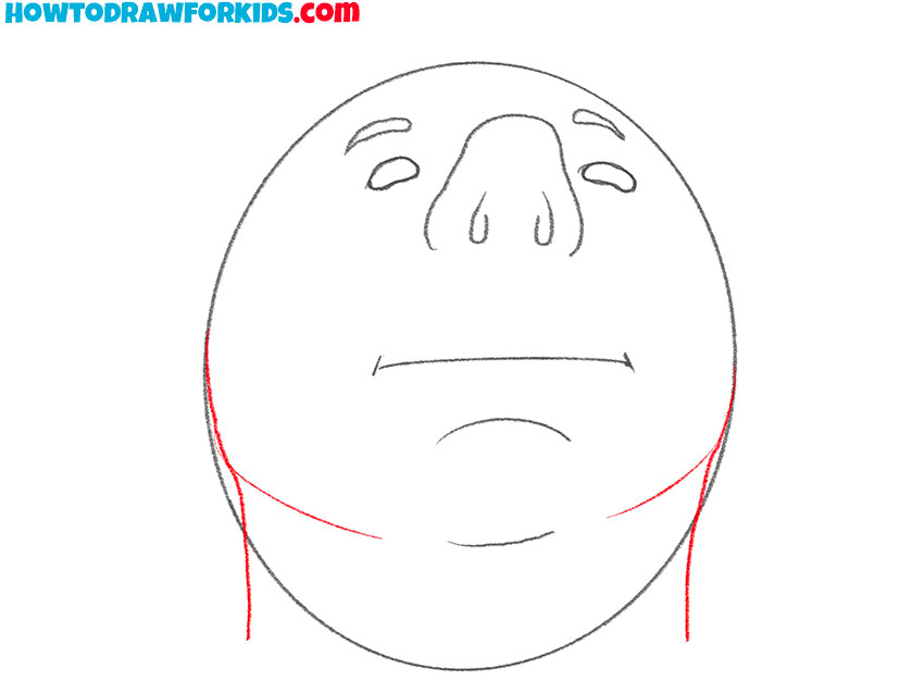 simple face looking up drawing