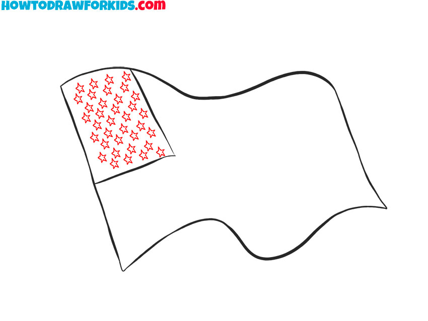 wavy flag drawing tutorial