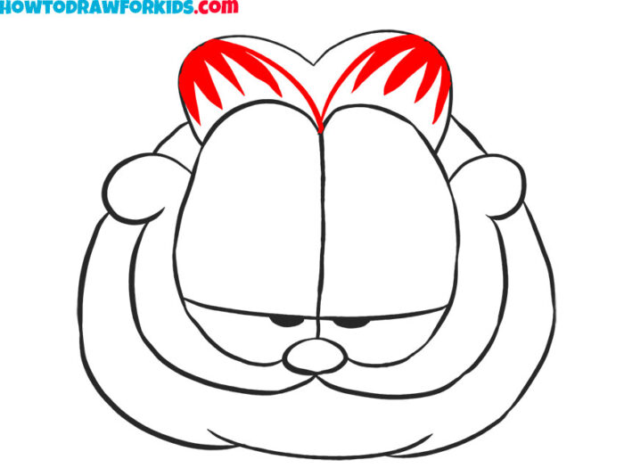 How to Draw Garfield Face - Easy Drawing Tutorial For Kids