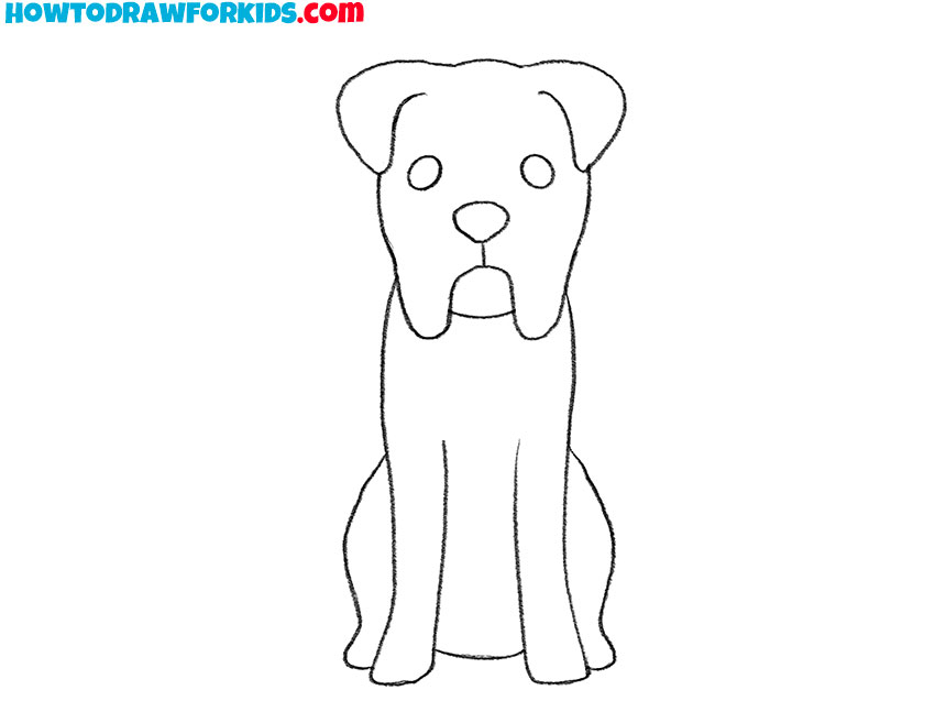 boxer dog drawing easy