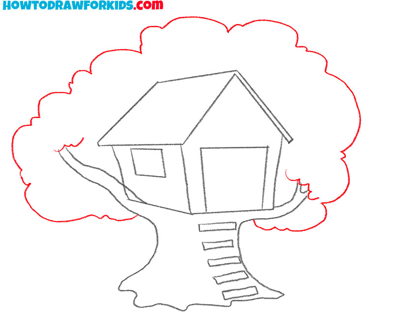 easy simple tree house drawing