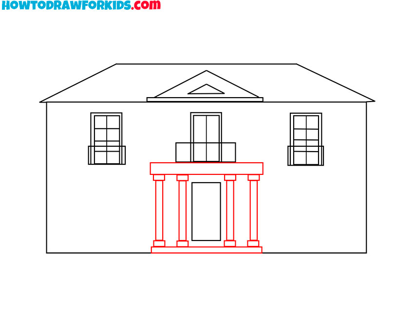 how to draw a big mansion