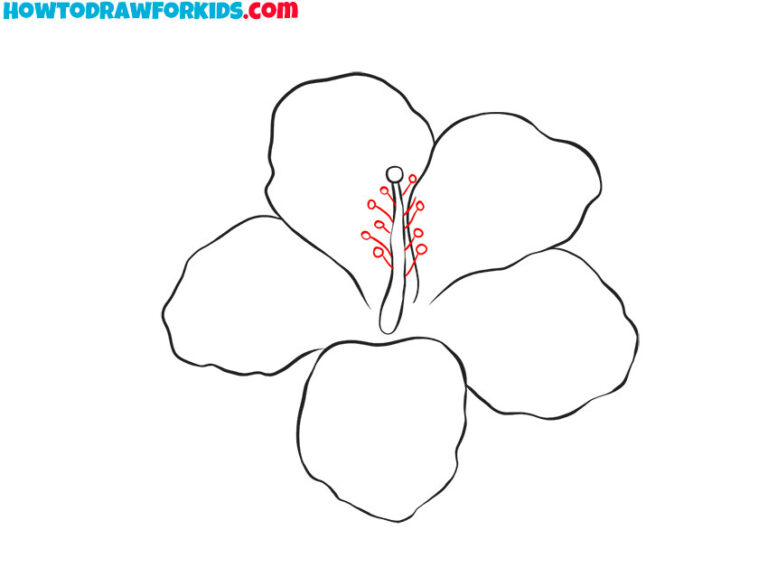 How to Draw a Hibiscus Flower - Easy Drawing Tutorial For Kids