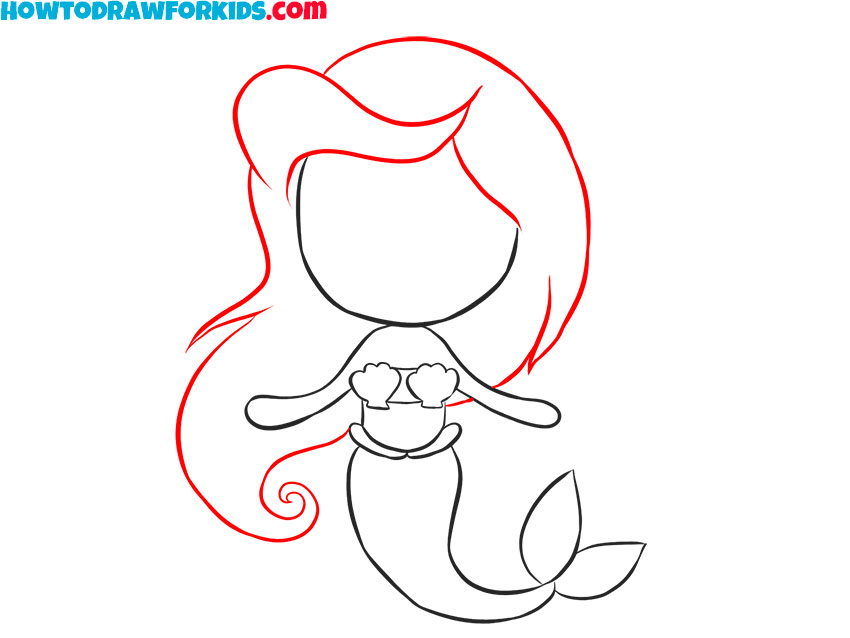little mermaid drawing easy