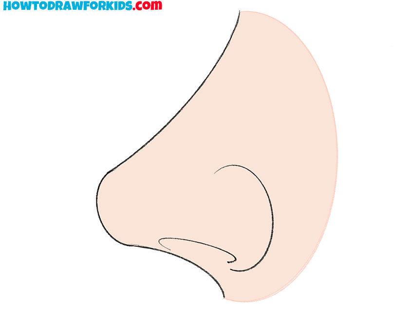 nose from the side drawing guide