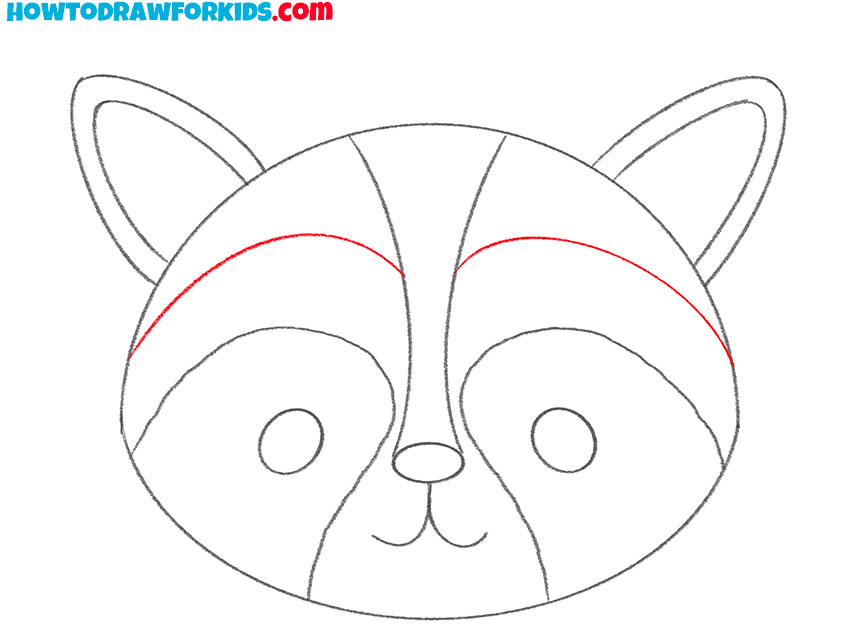 raccoon face line drawing