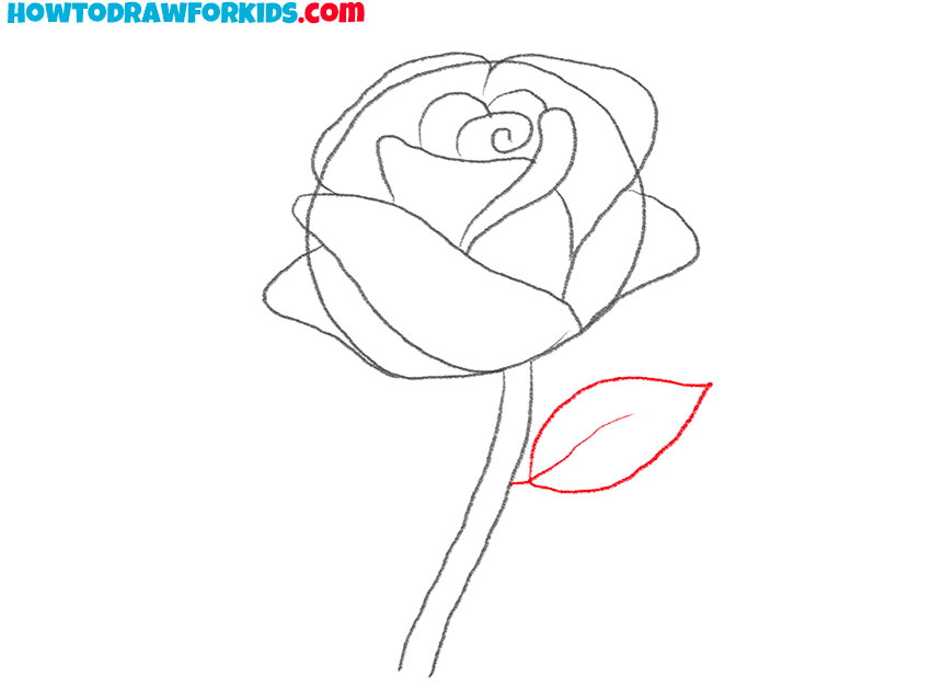 rose bud drawing easy
