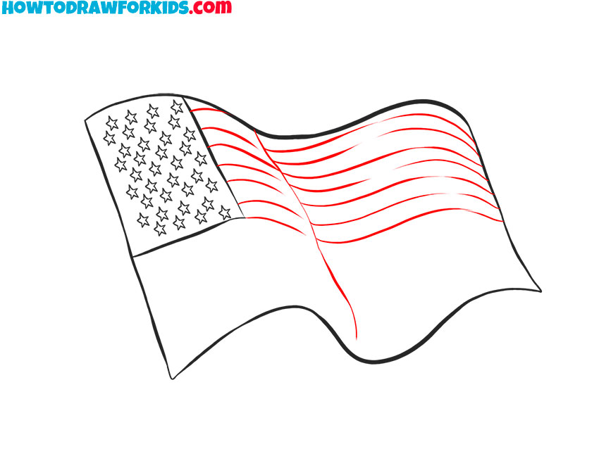 wavy flag drawing lesson
