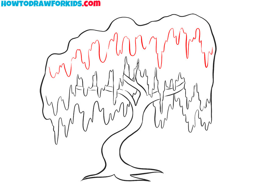 willow tree drawing simple