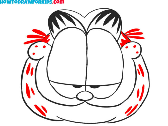How to Draw Garfield Face - Easy Drawing Tutorial For Kids