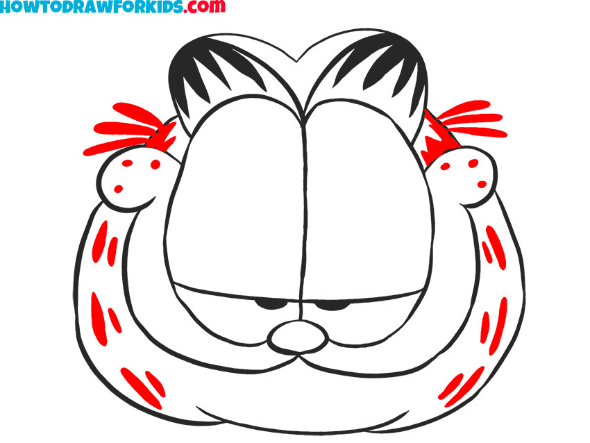 How to draw cute Garfield Face