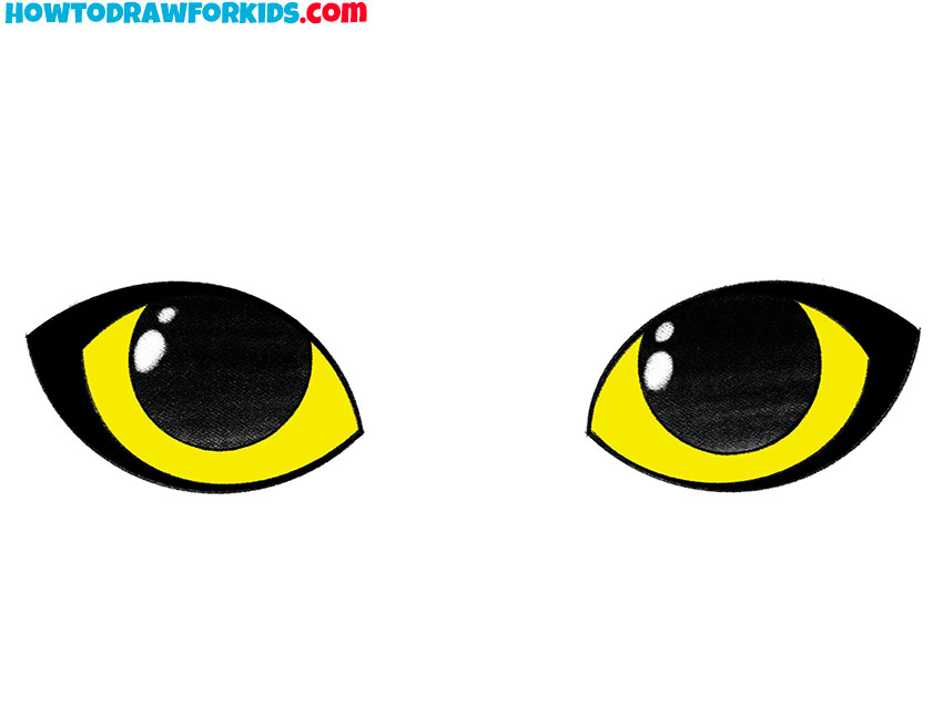 cartoon cat eyes drawing guide