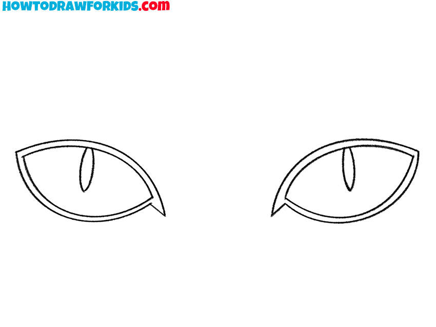 cat eyes drawing step by step