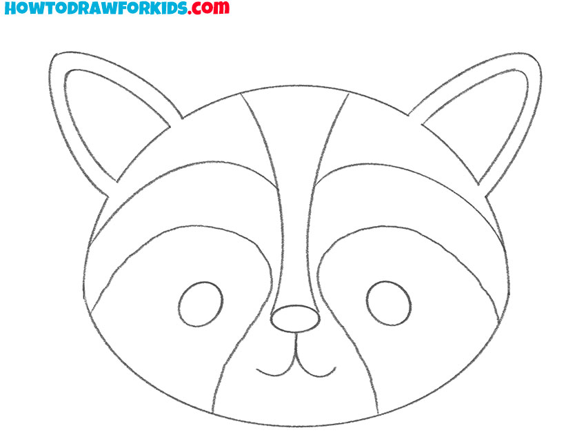 draw raccoon face