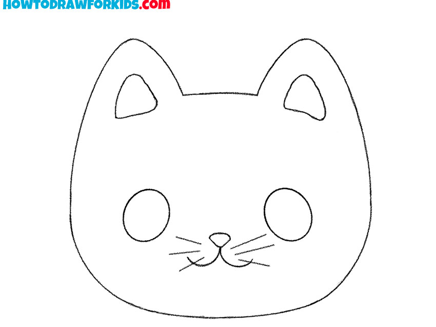 easy kitten face drawing
