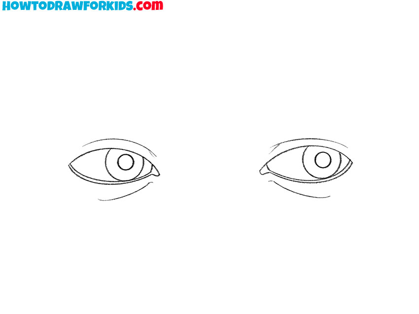 eyes looking to the side drawing guide