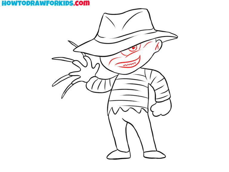 How to Draw Freddy Krueger - Easy Drawing Tutorial For Kids